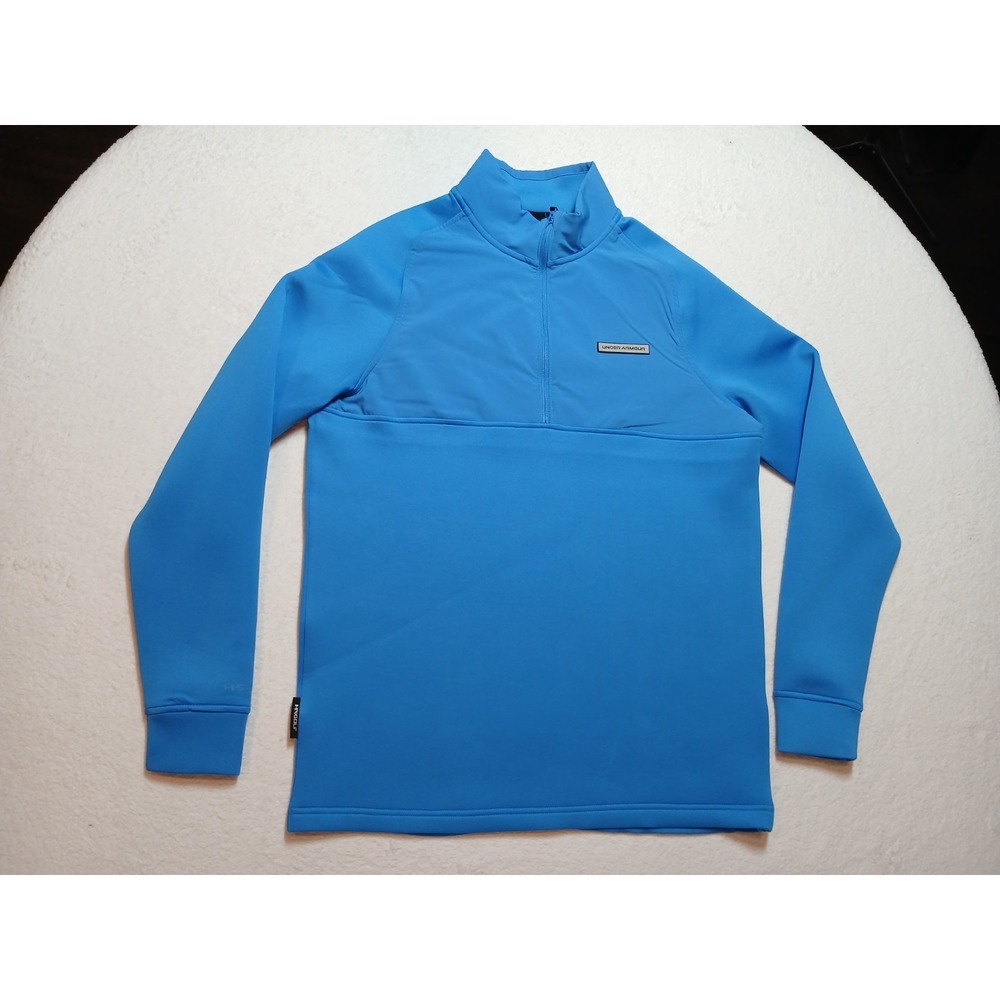 NWT Under Armour Drive Pro Hybrid Half Zip Golf Pullover Blue Men's Small S